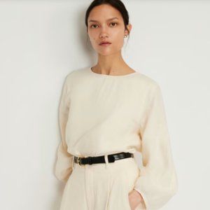 Everlane The Linen Long-Sleeve Top nwot